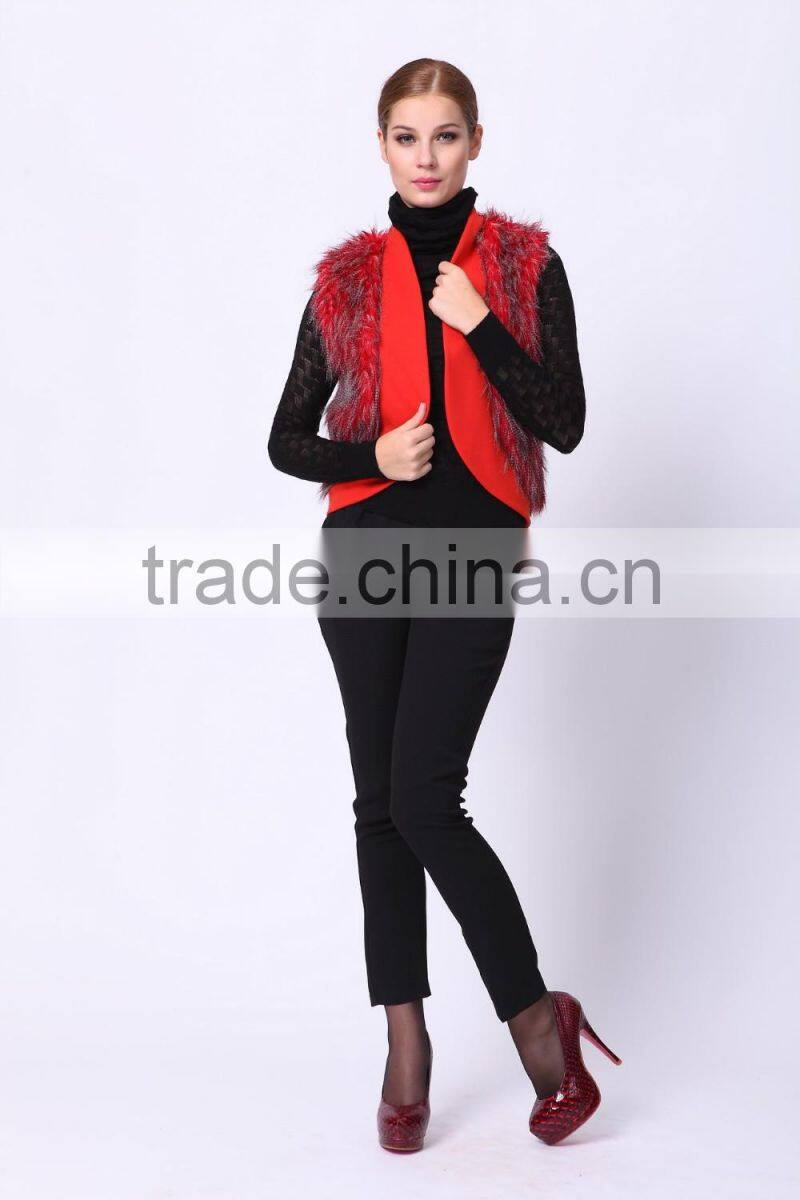 2016 PRETTY STEPS winter collections fashion fur waistcoat fabric type fashion woman formal waistcoat