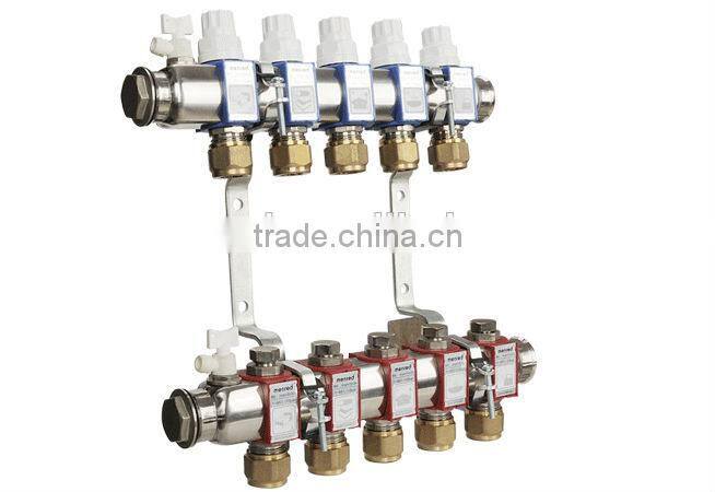 high quality 2014 Menred stainless steel intelligent central heating system manifold floor heating manifold