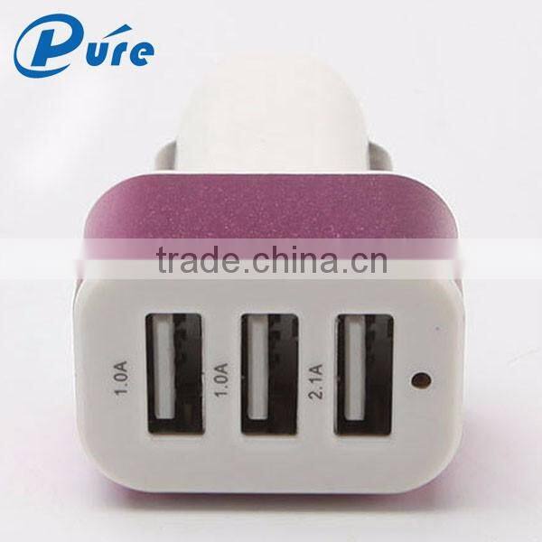 2016 New color quick smart car charger plug in chargers for mobile phone,iPad,MP3