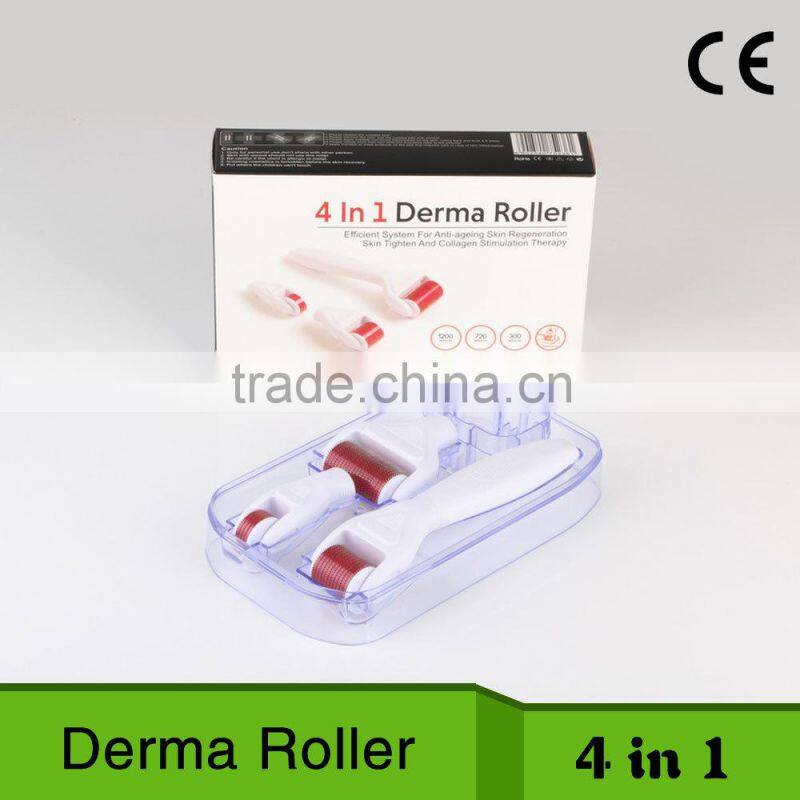 Newest 4 in 1 derma roller 300/720/1200 needles stainless derma roller