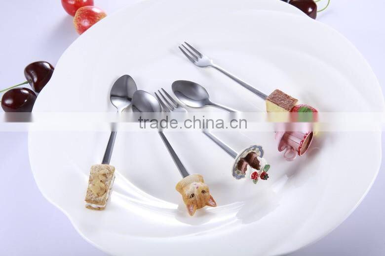 Top quality Christmas gift stainless steel teaspoon and dessert fork , osaka pearls japan