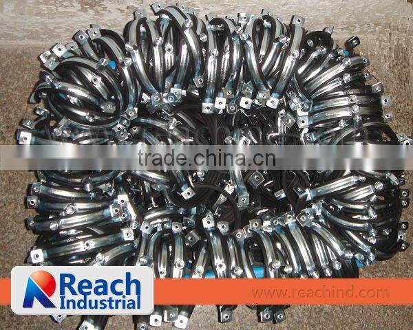 Zinc Plated Steel Pipe Fitting Quick Release Pipe Clamp with Rubber