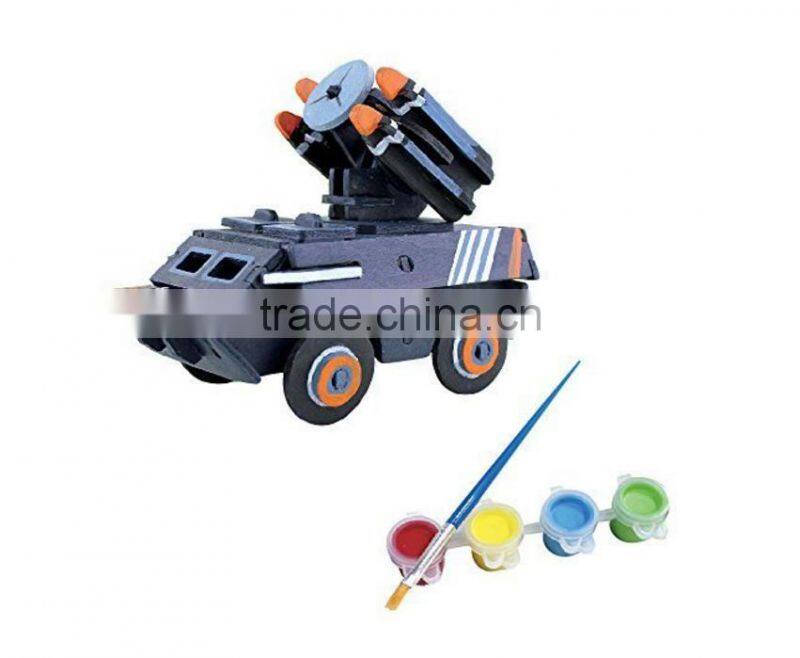 Wood 3D Vehicle block airliner 3D Woodcraft Kit Assemble Paint DIY 3D Puzzle Toys for Kids Adults the Best Birthday Gift