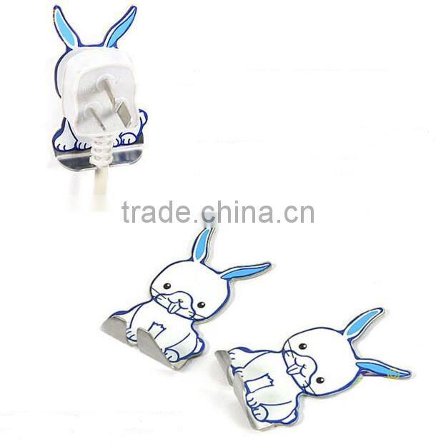 multifunctional cute QQ penguin shaped stainless steel sticky hanger hooks 2pcs set