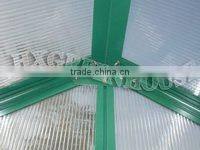 New-style polycarbonate sheet greenhouse with green powder coated HX65214G