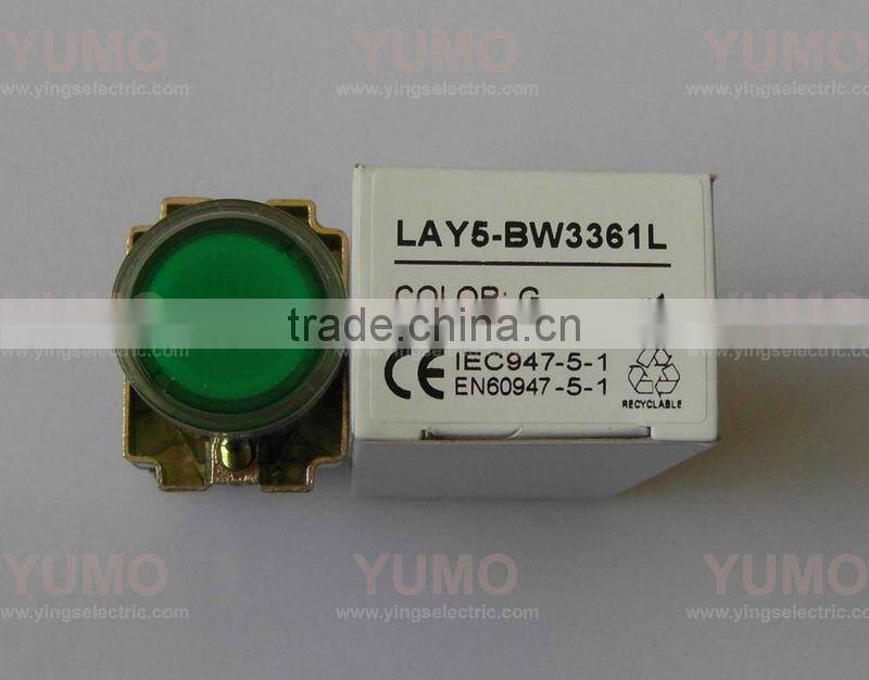LAY5-BW3361 Push Button LAY5-BW3361L with lock green