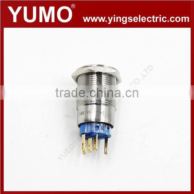 ABS19S-P22-E metal push button 19mm 12VDC momentary metal push button