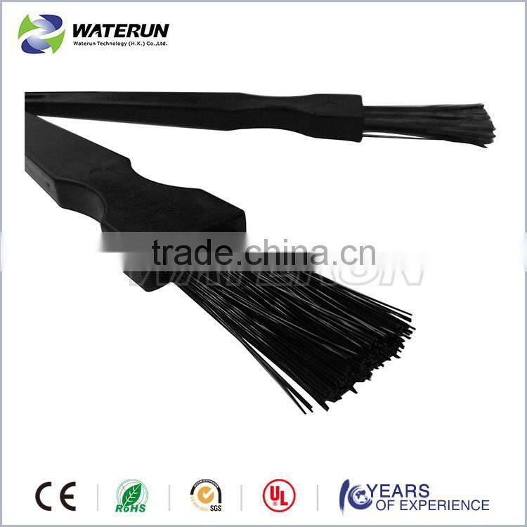 Industrial black antistatic cleaning plastic fiber brush with plastic handle
