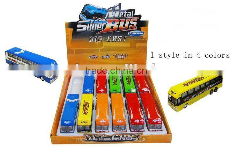 metal toy diecast bus model with light & music