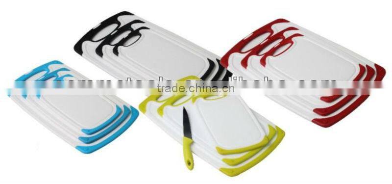 Anti-skid PP +TPR Plastic Chopping Block/ Cutting Board