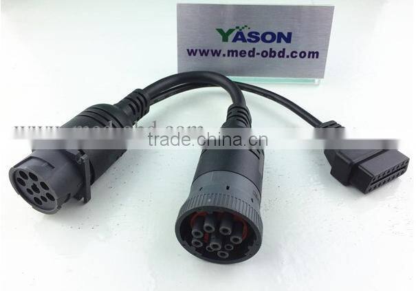 J1939 Male Connector to J1939 Female Connector and OBD2 J1962 Female Connector,Y Cable