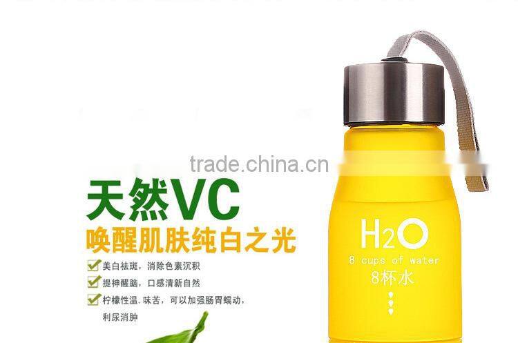 stock! h20 8 cups of water lemon bottle 600-700ML H2O colored lemon bottle with heapest price, low moq, paypal acceptable