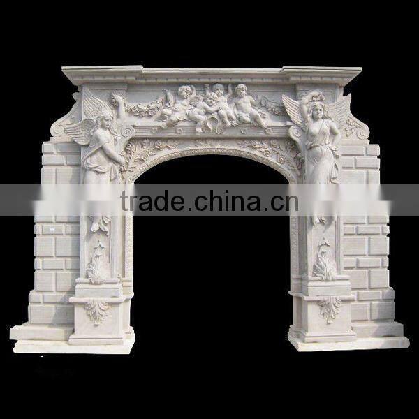 Big White Marble Door Frame With Angel Design