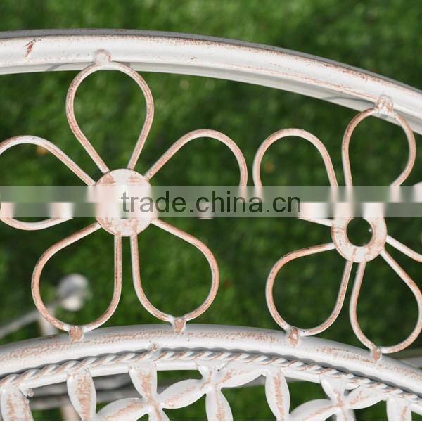 Bistro Set White With Foldable Table and Chairs Outdoor Furniture