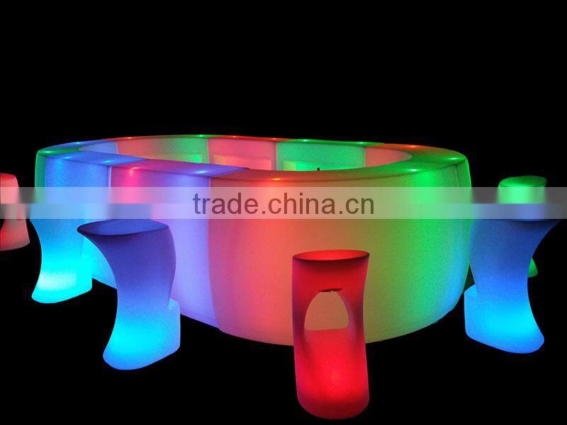 Rgb LED glowing waterproof Anti-UV PE plastic counter bar for Bar/nightclub/party/wedding
