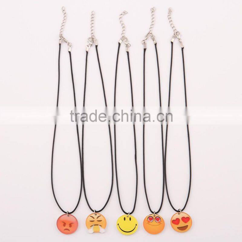 2016 Fashion Jewelry Pendant Acrylic Emoji Necklace For Wholesale China