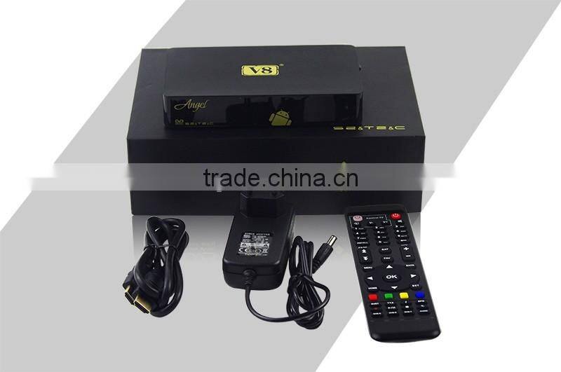 2016 New Powerful Andriod Combo DVB-S2+T2+Cable V8 Angel Satellite Receiver Built In Bluetooth and WiFi Support IPTV & VOD STB