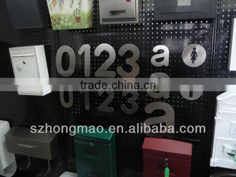 250mm height stainless steel adhesive door number