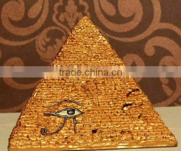 Custom polyresin fashion design egyptian pyramid decorations money box