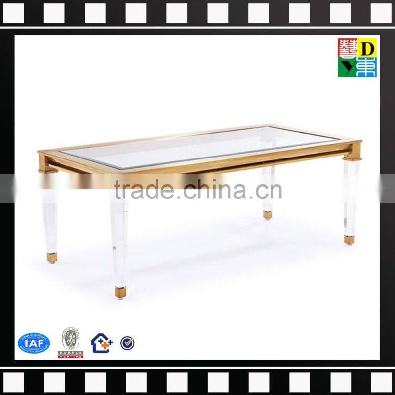 Transparent beauty acrylic end table PMMA coffee tables plastic tea table from china manufacturer