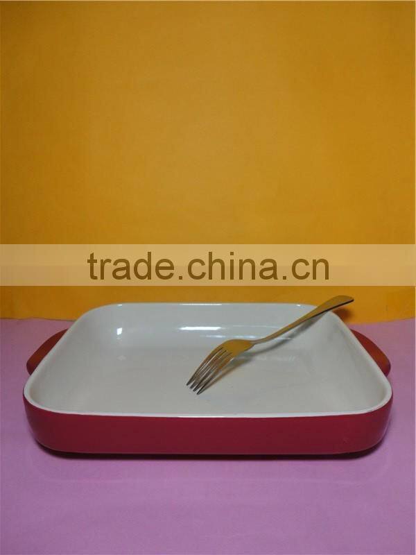 High quality wholesale red ceramic glossy glaze plate