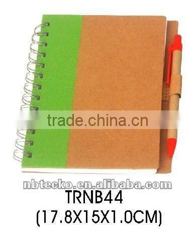 2014 best selling Recycled note book and pen