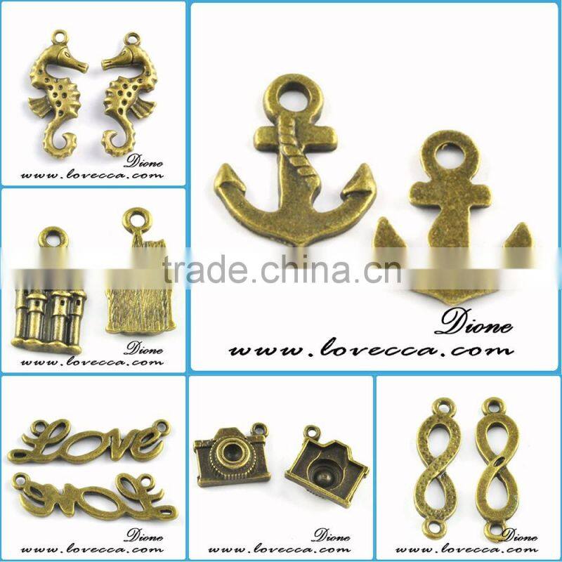 Wholesale eco-friendly antique zinc alloy metal charm