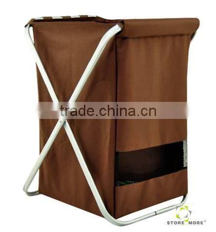 Brown Cloth Laundry Basket With Strong Iron Rack, Dirty Laundry Products