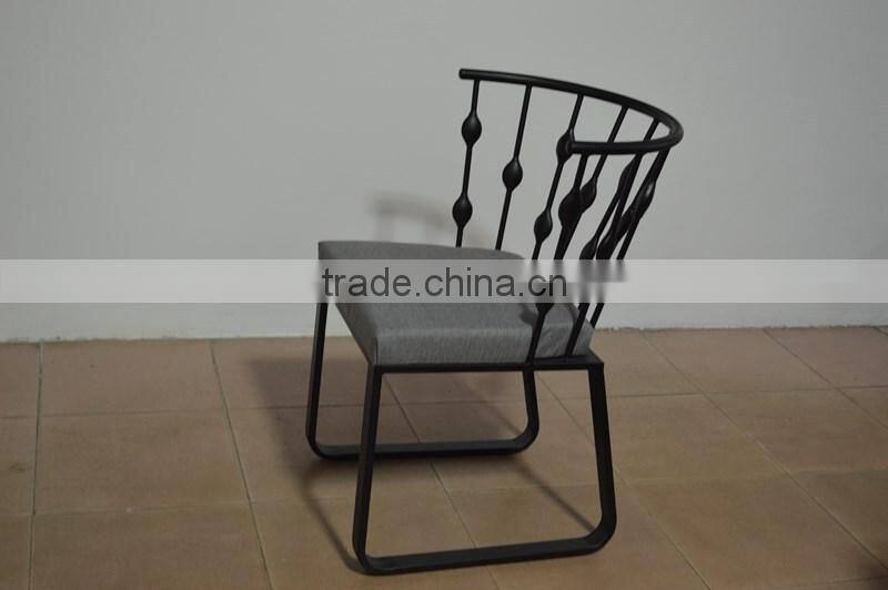New design high back iron black color outdoor metal industrial chair