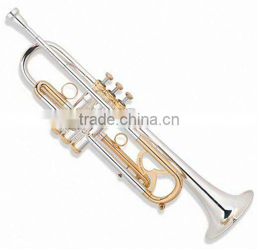 Professional high grade Bb key silver plated trumpet