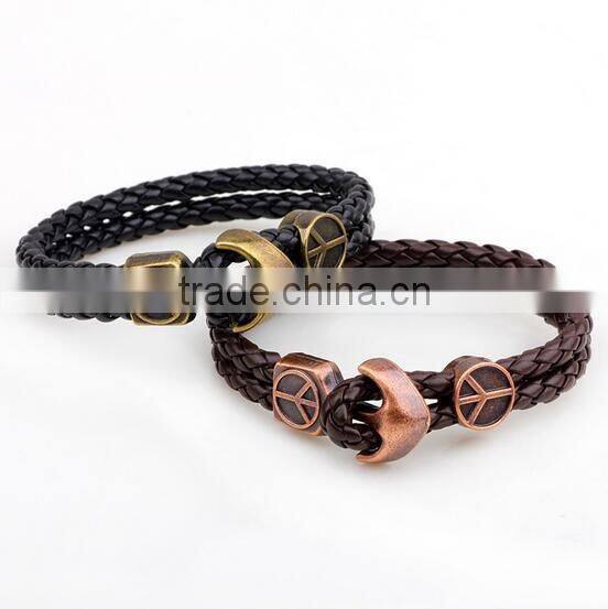 Fashion bracelet men leather bracelet anchor bracelet