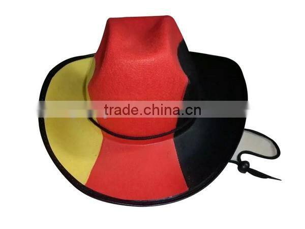 2017 new products cowboy style German flag football fans wool felt hat suppliers for World Cup sports events promotion