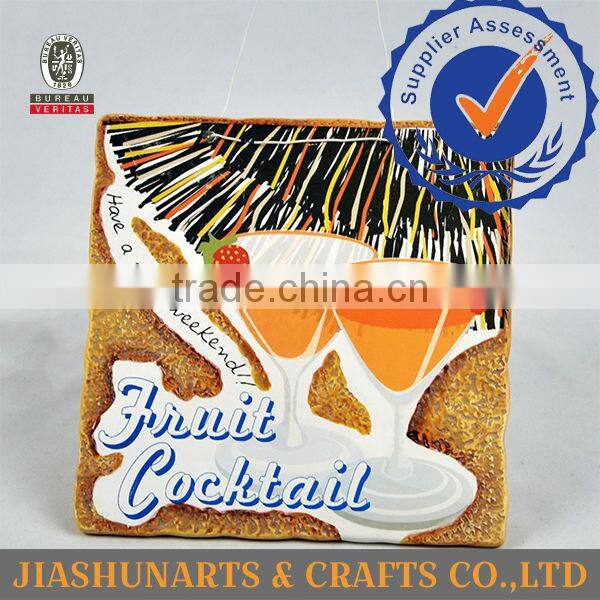 Rectangular Tropical Feel Ceramic Decorative Plates For Wall Hanging