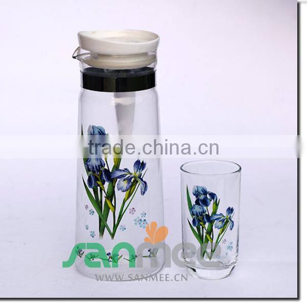 1L Heat Transfer Colorful Big Juice Gift Glass Water Sets