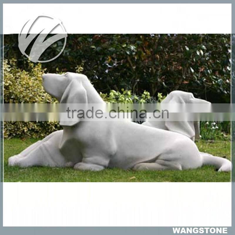 Modern design hand carved stone dog carving