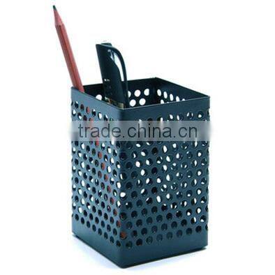 2013 high quality 9.0cm gold color metal round metal pen pot holder