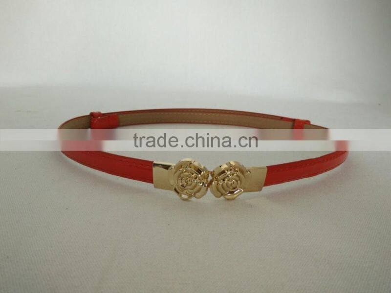 Wholesale colourful flower pattern buckle sex women lady thin PU waist belt