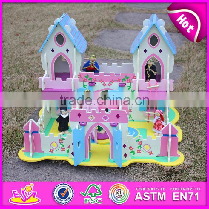 Top fashion kids pretend indoor wooden castle W06A001-S
