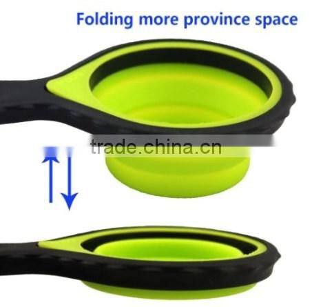 The Portable 4-Piece Set Folding Silicone Measuring Cups & Spoons