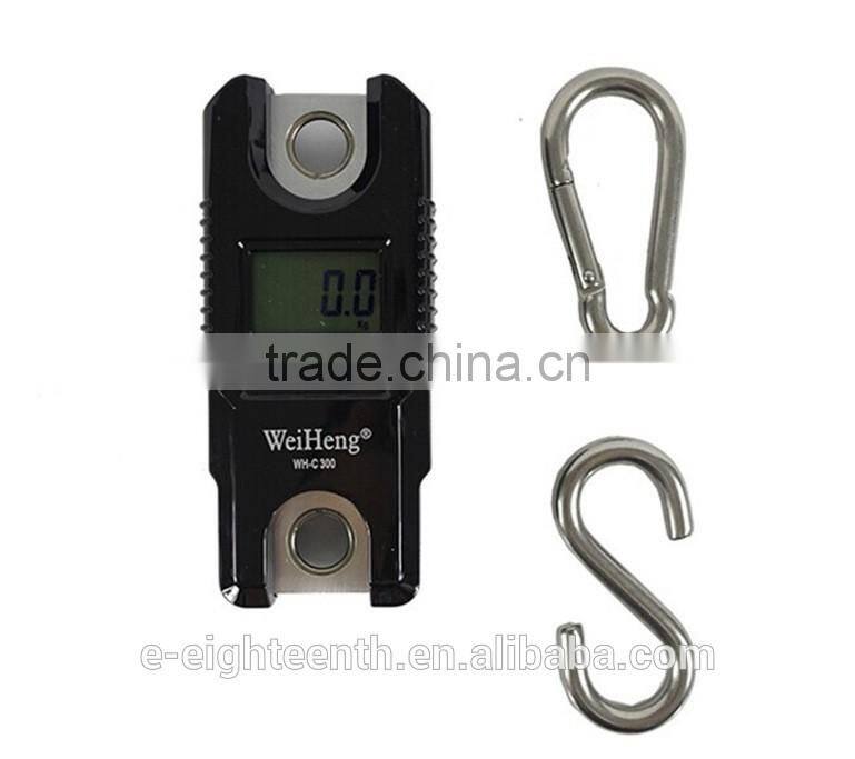 2016 new arrival Mini Portable 300kg 0.1kg Digital LCD Electronic Hanging Hook Crane Scale Black