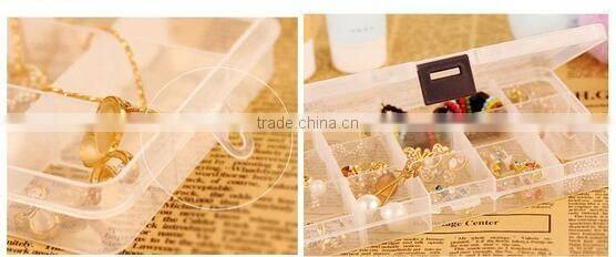 Cheap oem plastic 10 compartment jewelry storage box