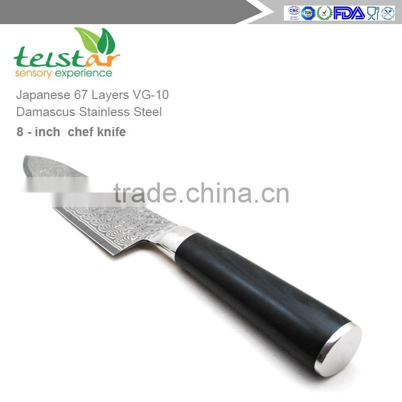 2017High quality Japanese VG10 Damascus 8 inch chef Knife with Micarta handle