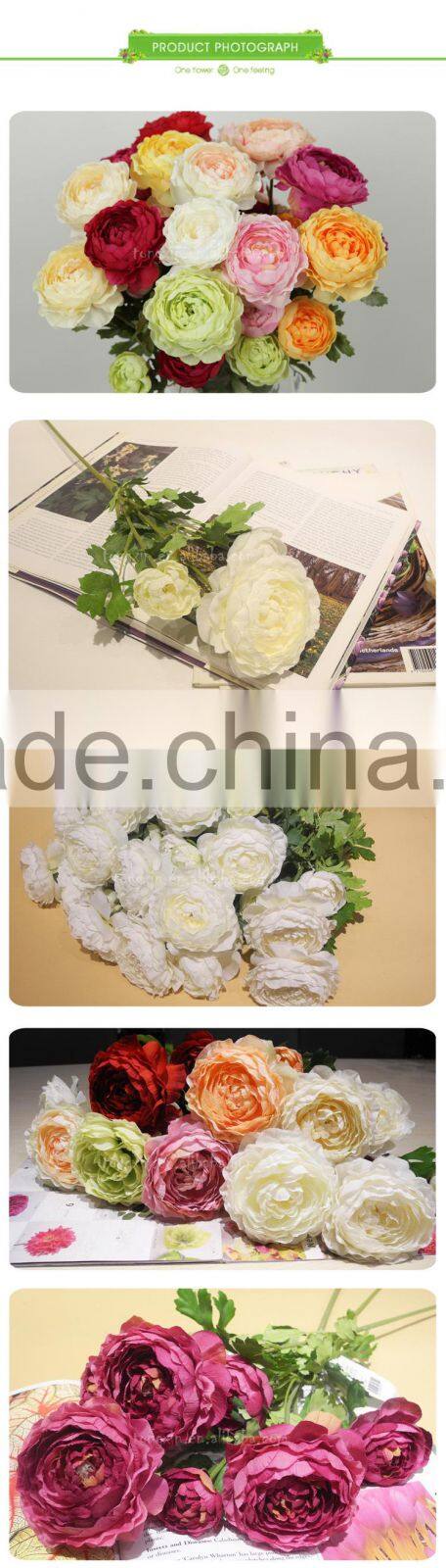 craft artificial fake floral blume single flower with plastic stem fabric flowers for headbands