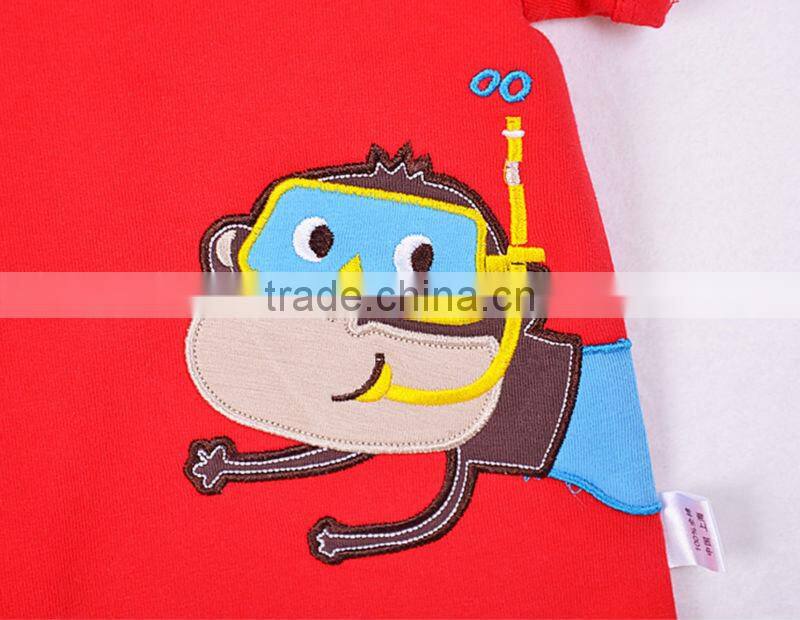 100% embroidery monkey baby girl rompers wholesale