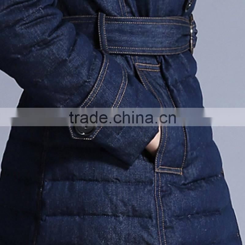 Hooded Thick Fashion Women's Clothing denim down jacket women winter down jacket