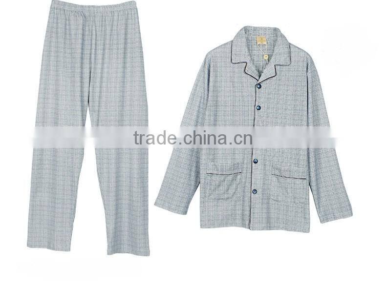 100% cotton kintted fabric men sleepwear sets man nightclothes homewear pajama sleepwear