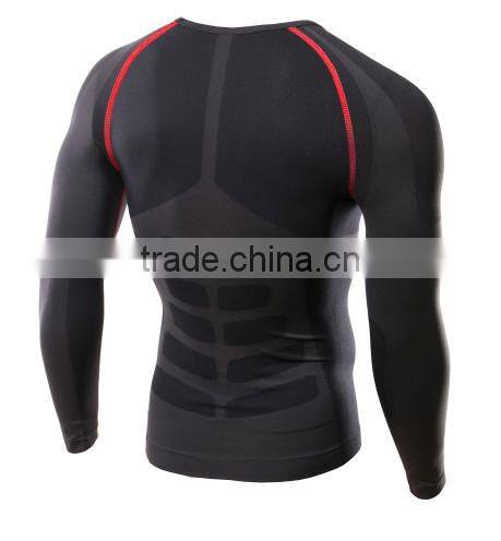 2016 Men Running Cycling Tight Sportswear Long Sleeve Breathable Quick-Dry Basketball Jersey Compression Shirt