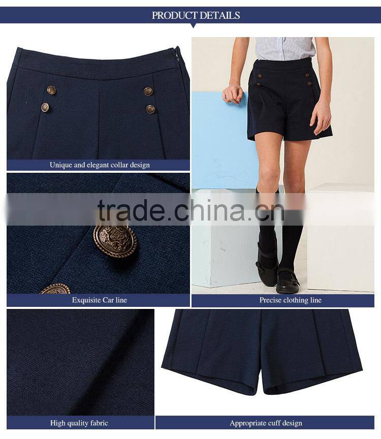 Navy blue shorts 2017 summer new British college student girls skirt custom