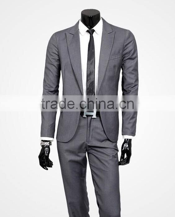 GZY new fashion grey coat pant men suit factory wholesale