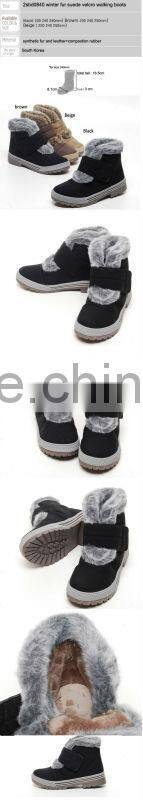 2sbd0840 winter fur suede velcro walking womens boots